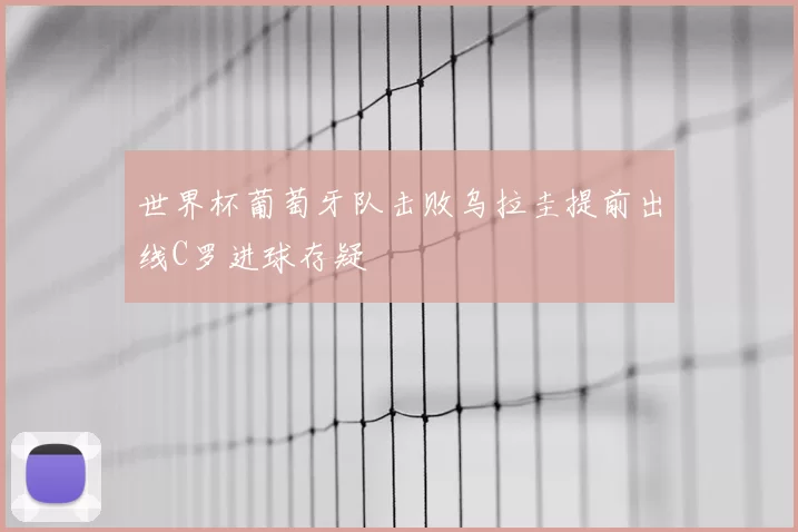 世界杯葡萄牙队击败乌拉圭提前出线C罗进球存疑